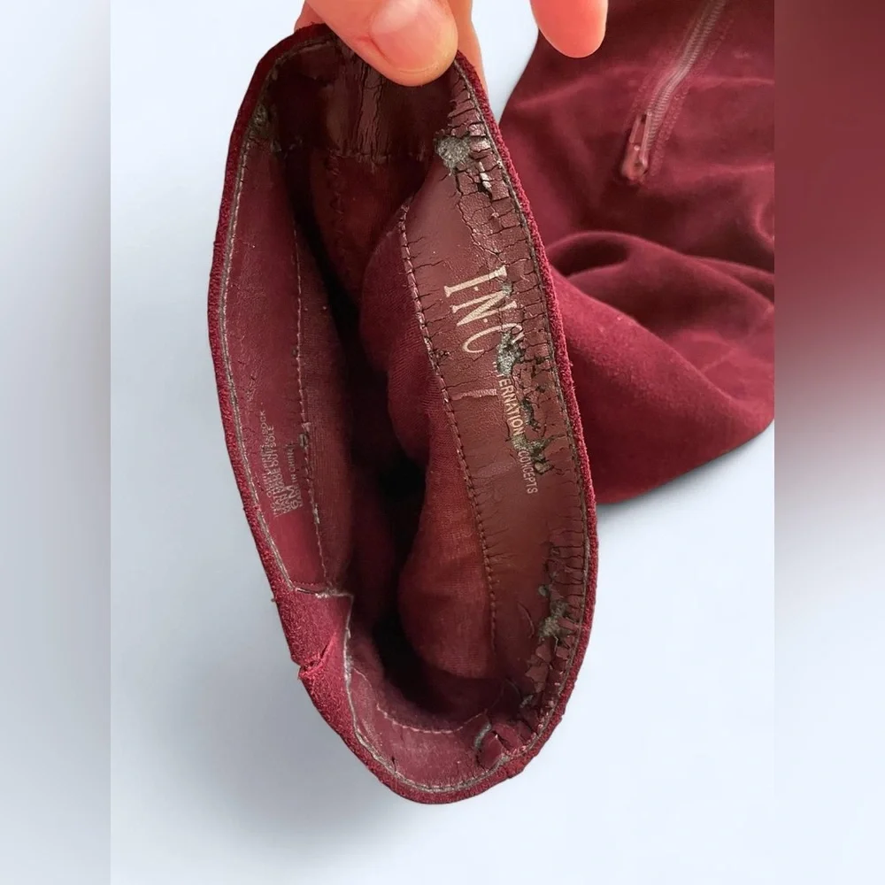 INC International Concepts Women's
Maroon Suede Dress Boots size 6 - Picture 7 of 8